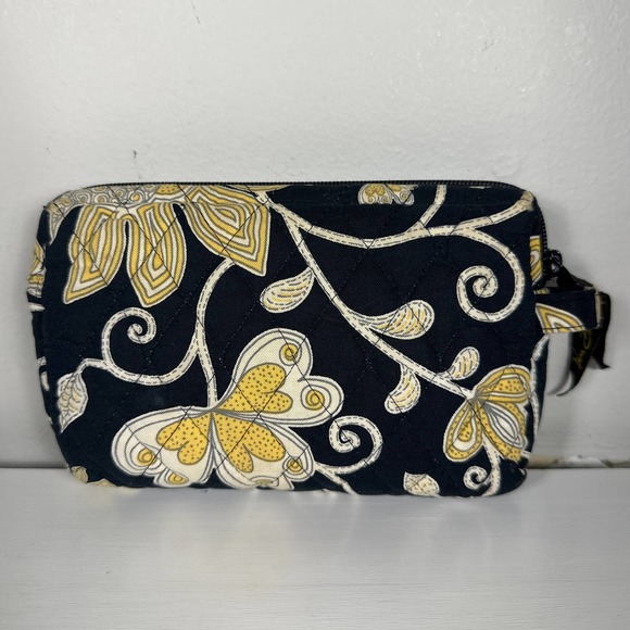 Vera Bradley Yellow Bird Small Cosmetic Lined Zipper Make-Up Toiletries Bag - Picture 2 of 8